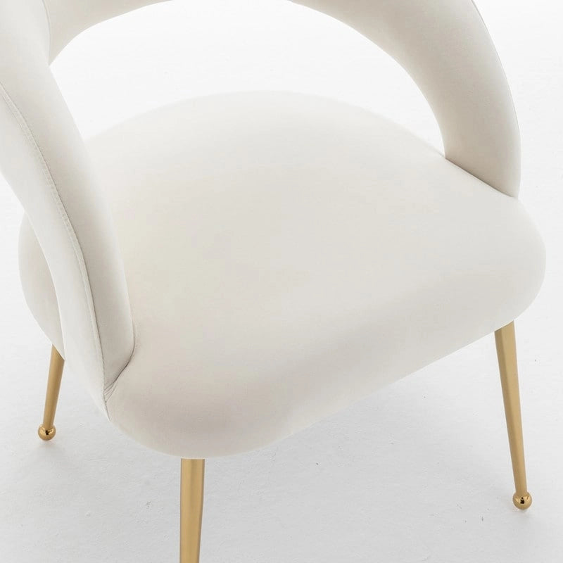 Mid Century Modern Velvet Upholstered Open-Back Dining Chair (Set of 6)