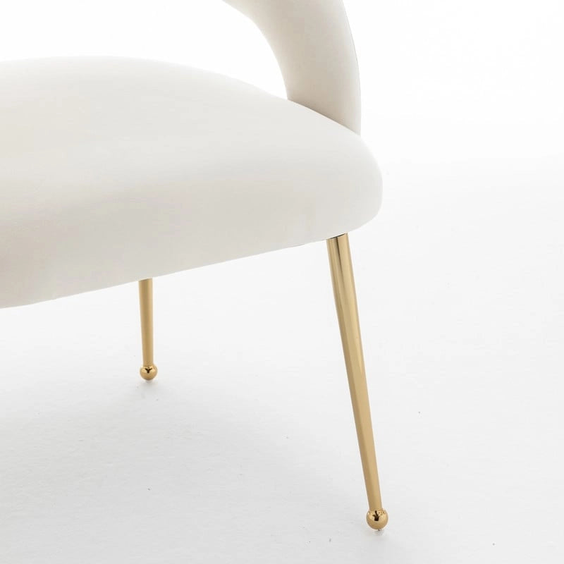 Mid Century Modern Velvet Upholstered Open-Back Dining Chair (Set of 6)