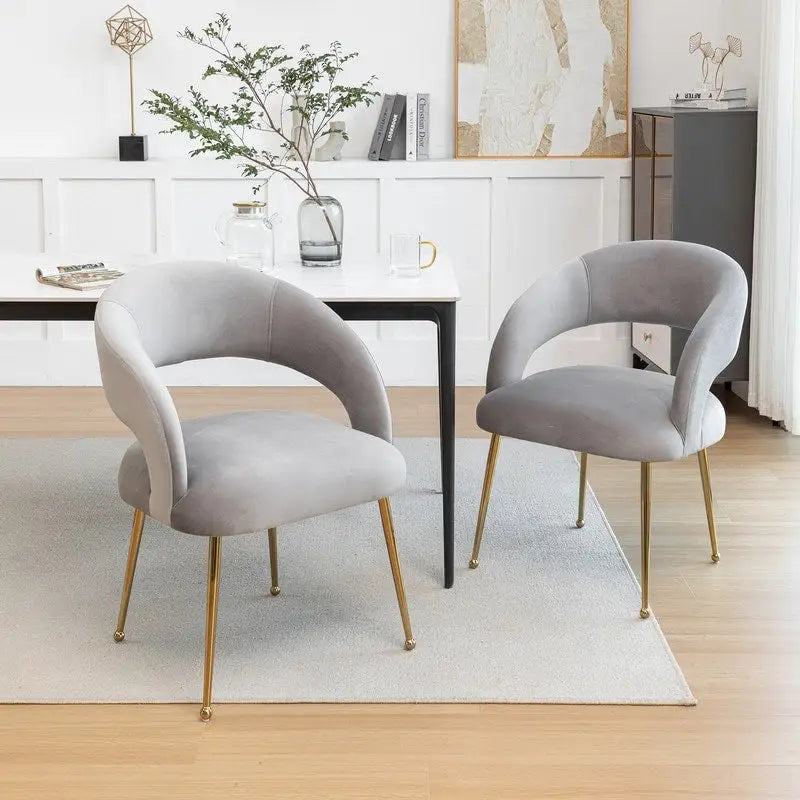Mid Century Modern Velvet Upholstered Open-Back Dining Chair (Set of 6)
