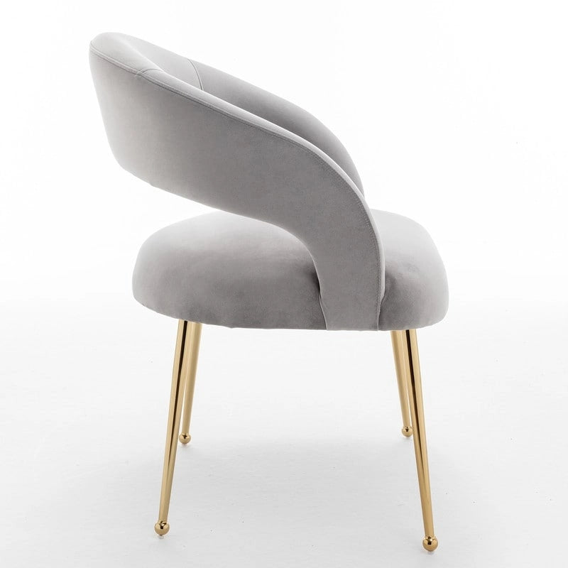 Mid Century Modern Velvet Upholstered Open-Back Dining Chair (Set of 6)