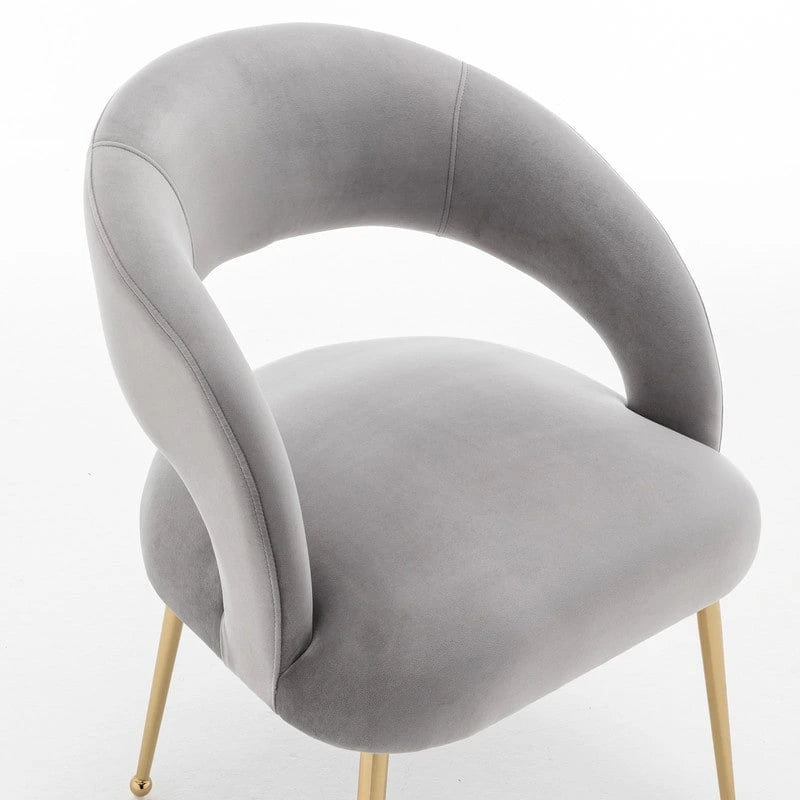Mid Century Modern Velvet Upholstered Open-Back Dining Chair (Set of 6)