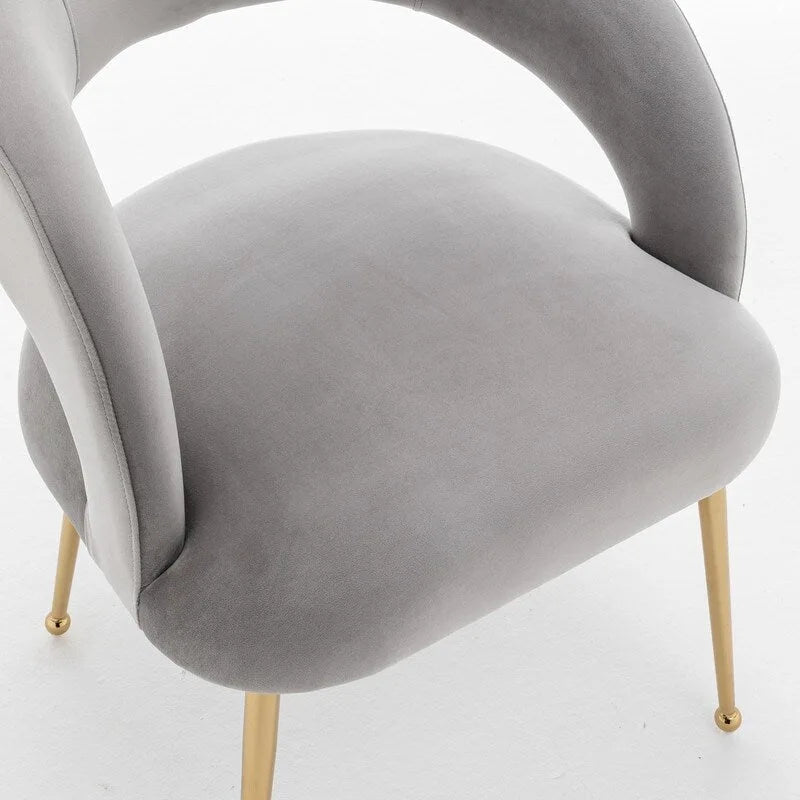 Mid Century Modern Velvet Upholstered Open-Back Dining Chair (Set of 6)