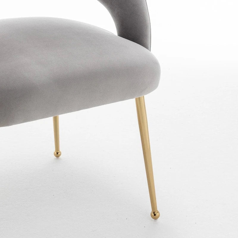 Mid Century Modern Velvet Upholstered Open-Back Dining Chair (Set of 6)