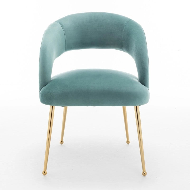 Mid Century Modern Velvet Upholstered Open-Back Dining Chair (Set of 6)