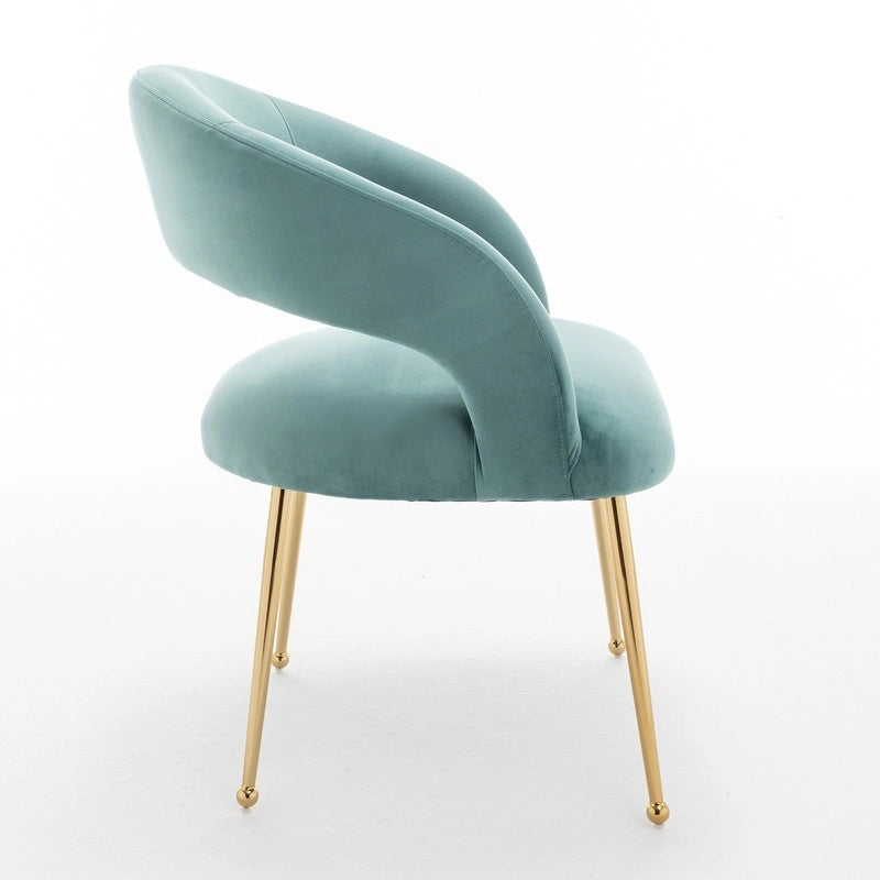 Mid Century Modern Velvet Upholstered Open-Back Dining Chair (Set of 6)