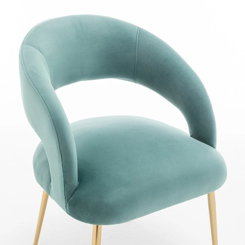 Mid Century Modern Velvet Upholstered Open-Back Dining Chair (Set of 6)