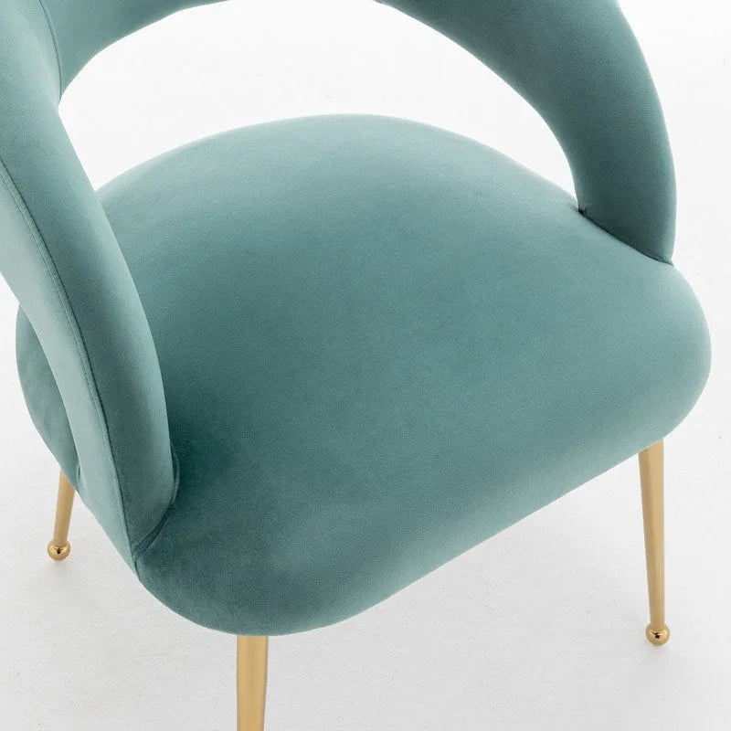 Mid Century Modern Velvet Upholstered Open-Back Dining Chair (Set of 6)