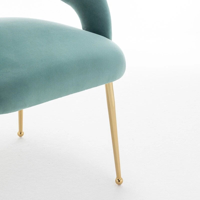 Mid Century Modern Velvet Upholstered Open-Back Dining Chair (Set of 6)