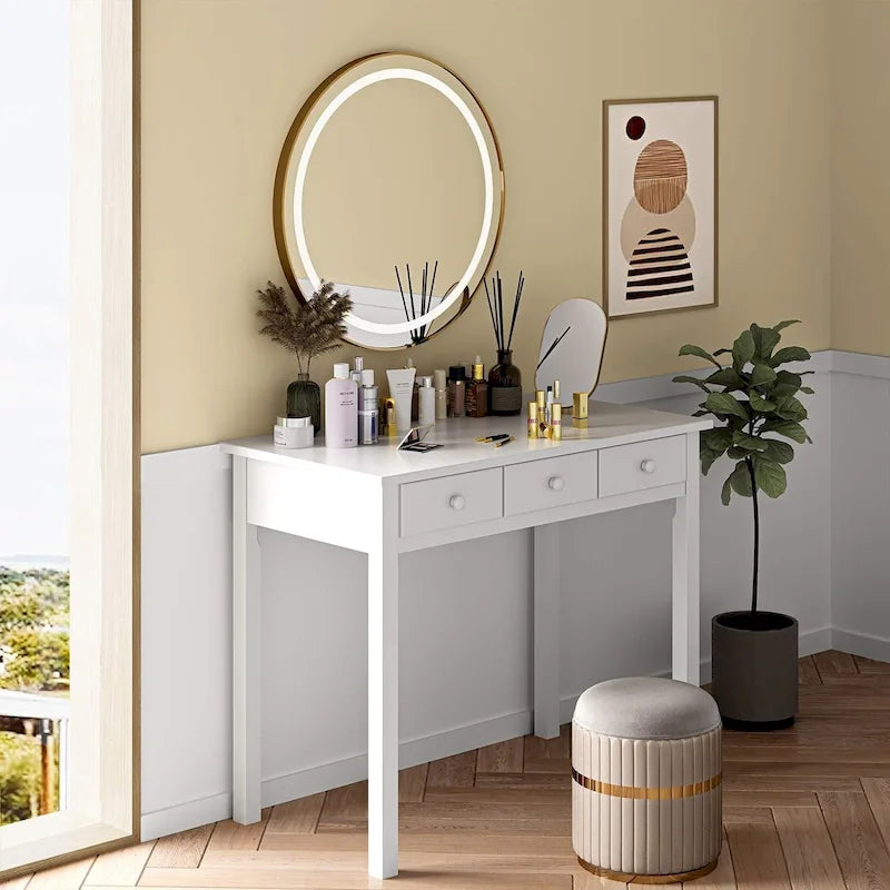 Writing Desk with USB Port Home Office Desk with 7 Drawers