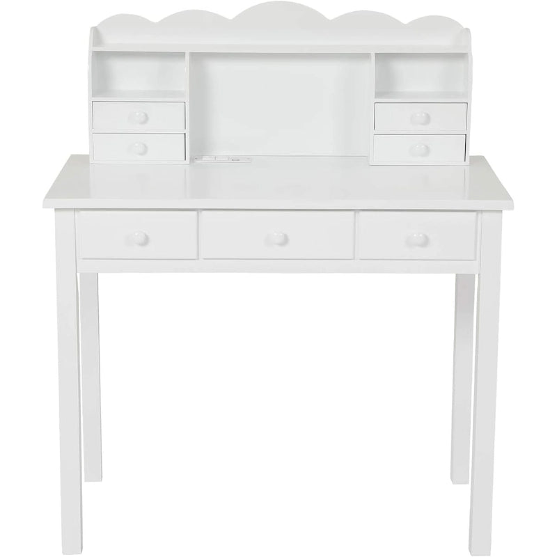 Writing Desk with USB Port Home Office Desk with 7 Drawers