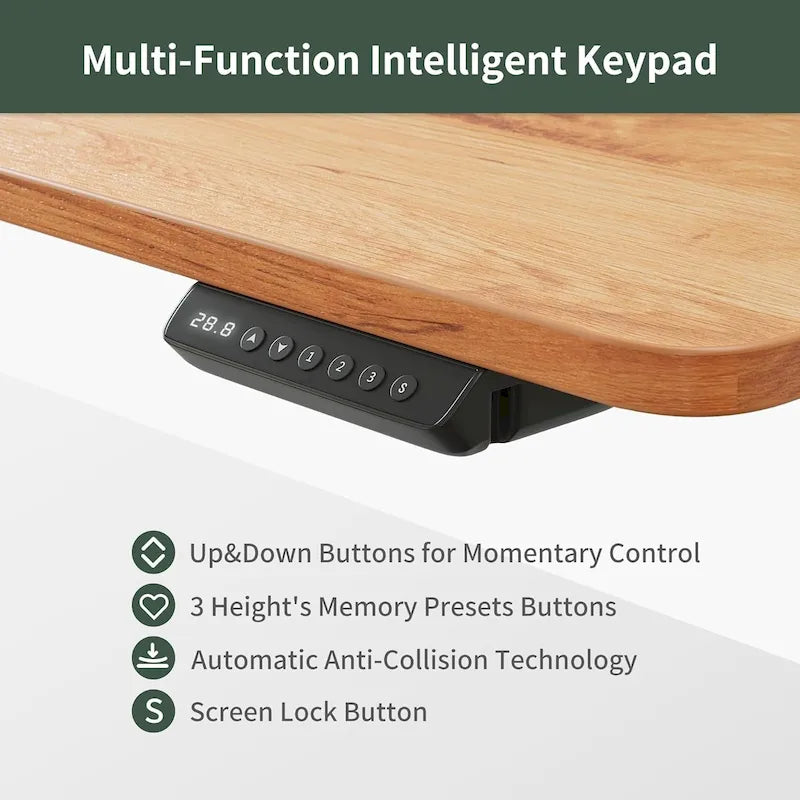 Height Adjustable Electric Standing Desk with 5 Drawers, Storage Shelf, Sit Stand Desk