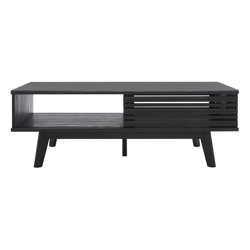 Mid-Century 1-Shelf Walnut Coffee Table - 46W x 23D x 16H