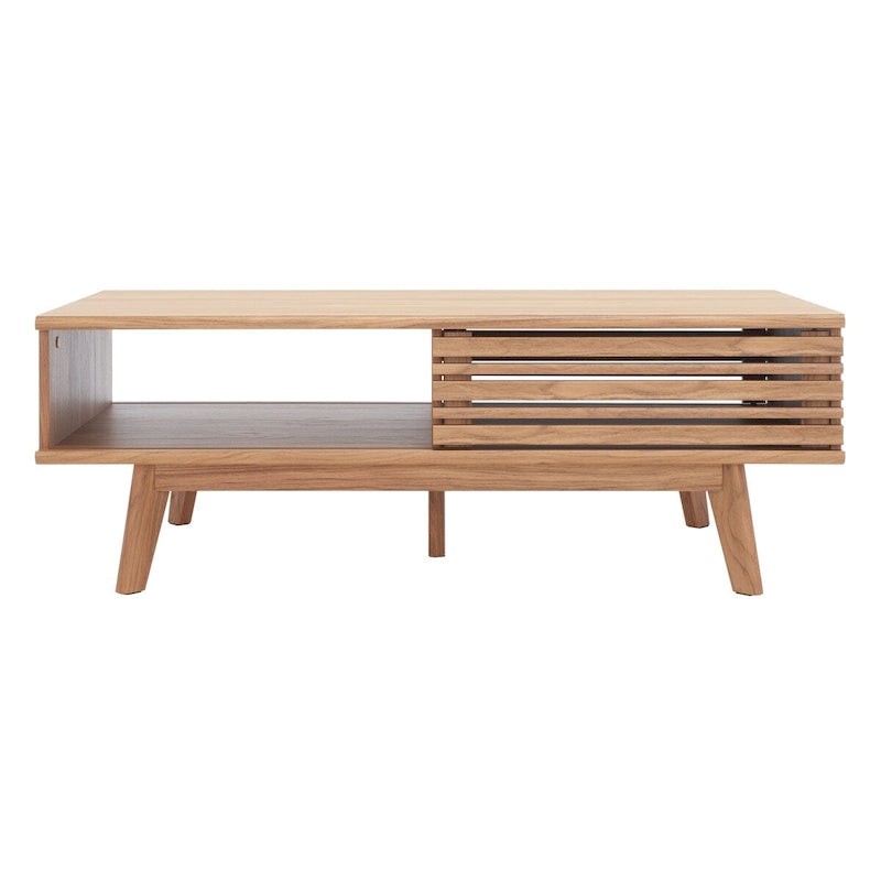 Mid-Century 1-Shelf Walnut Coffee Table - 46W x 23D x 16H