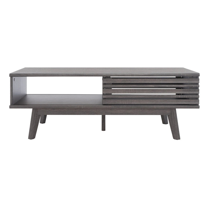 Mid-Century 1-Shelf Walnut Coffee Table - 46W x 23D x 16H