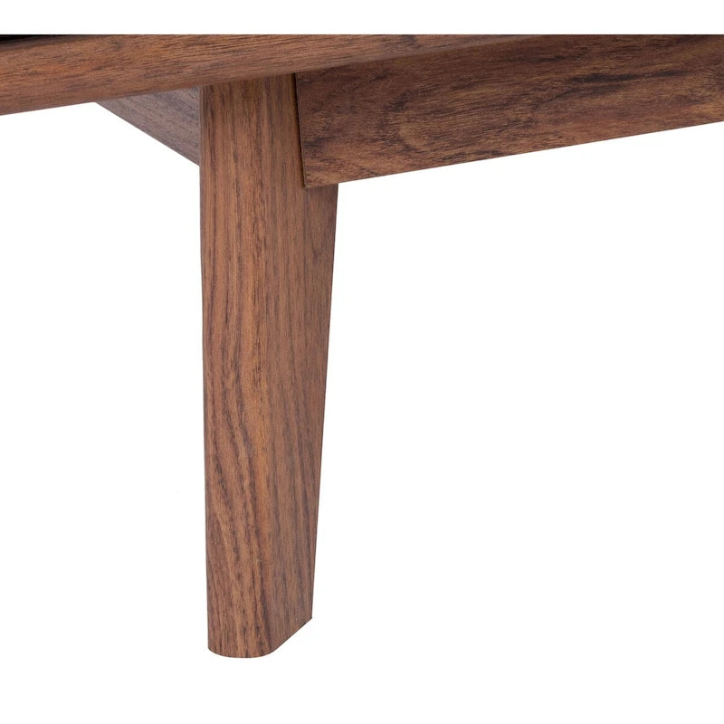 Mid-Century 1-Shelf Walnut Coffee Table - 46W x 23D x 16H