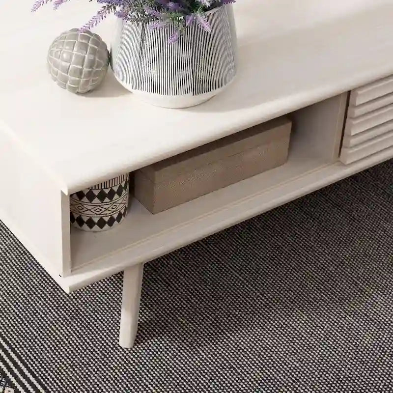 Mid-Century 1-Shelf Walnut Coffee Table - 46W x 23D x 16H