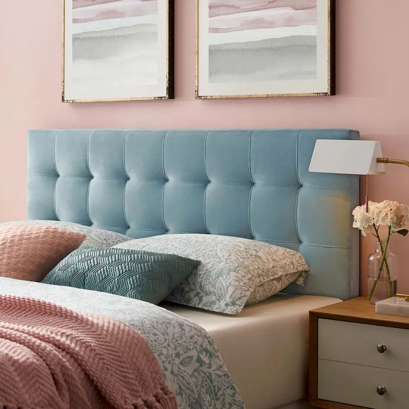 Queen-size Biscuit Tufted Velvet Headboard