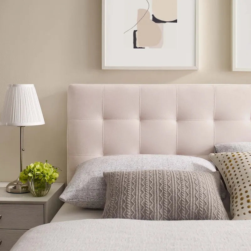 Queen-size Biscuit Tufted Velvet Headboard