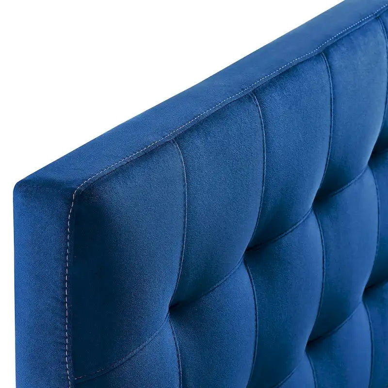 Queen-size Biscuit Tufted Velvet Headboard