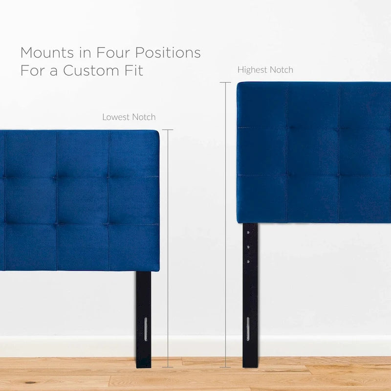 Queen-size Biscuit Tufted Velvet Headboard