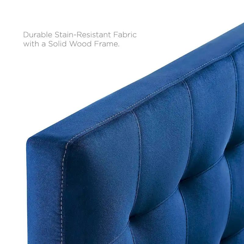 Queen-size Biscuit Tufted Velvet Headboard