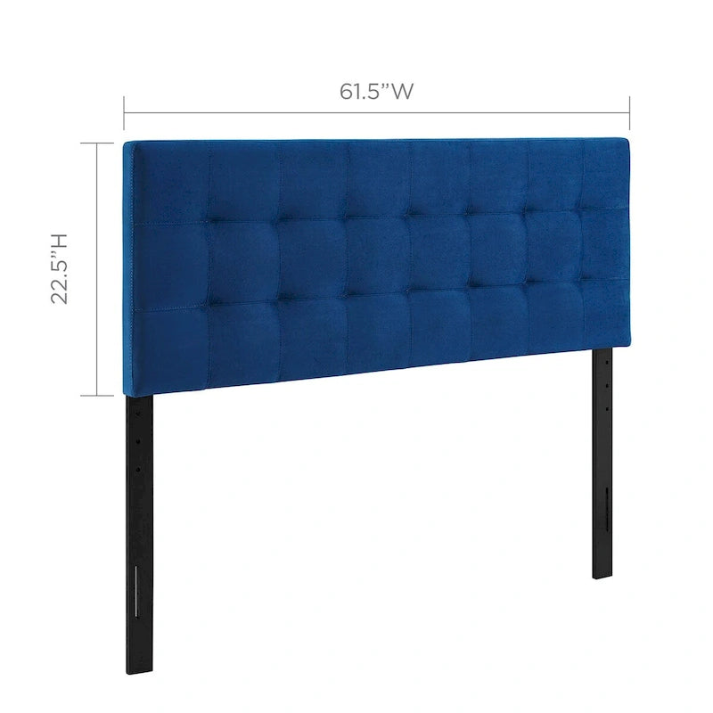 Queen-size Biscuit Tufted Velvet Headboard