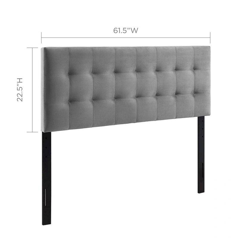 Queen-size Biscuit Tufted Velvet Headboard