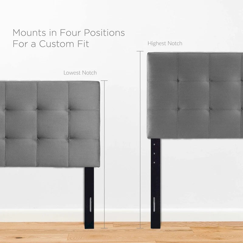 Queen-size Biscuit Tufted Velvet Headboard