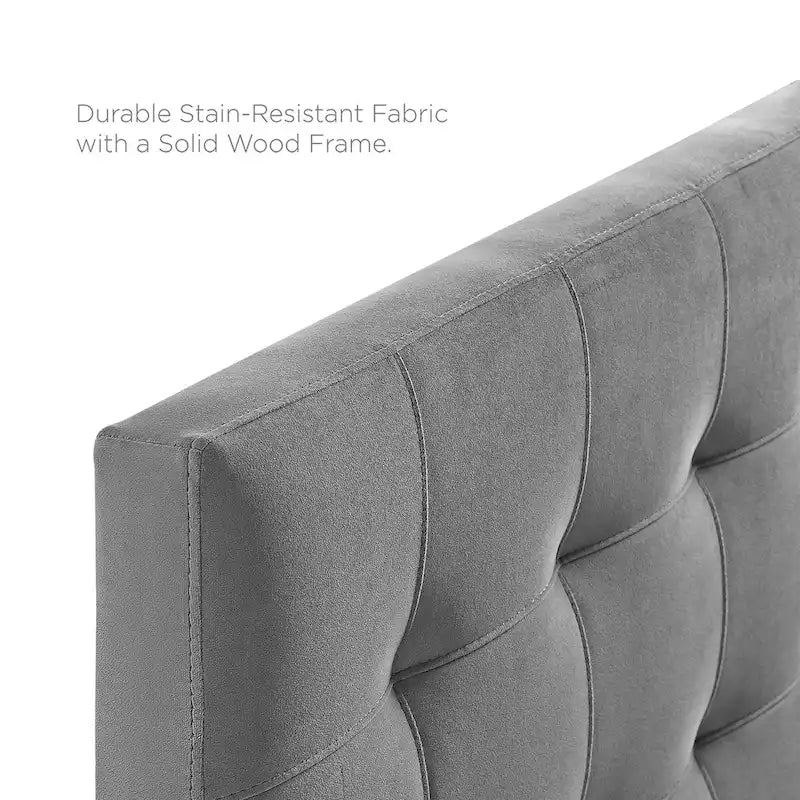 Queen-size Biscuit Tufted Velvet Headboard