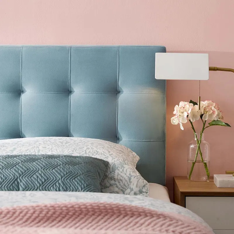 Queen-size Biscuit Tufted Velvet Headboard