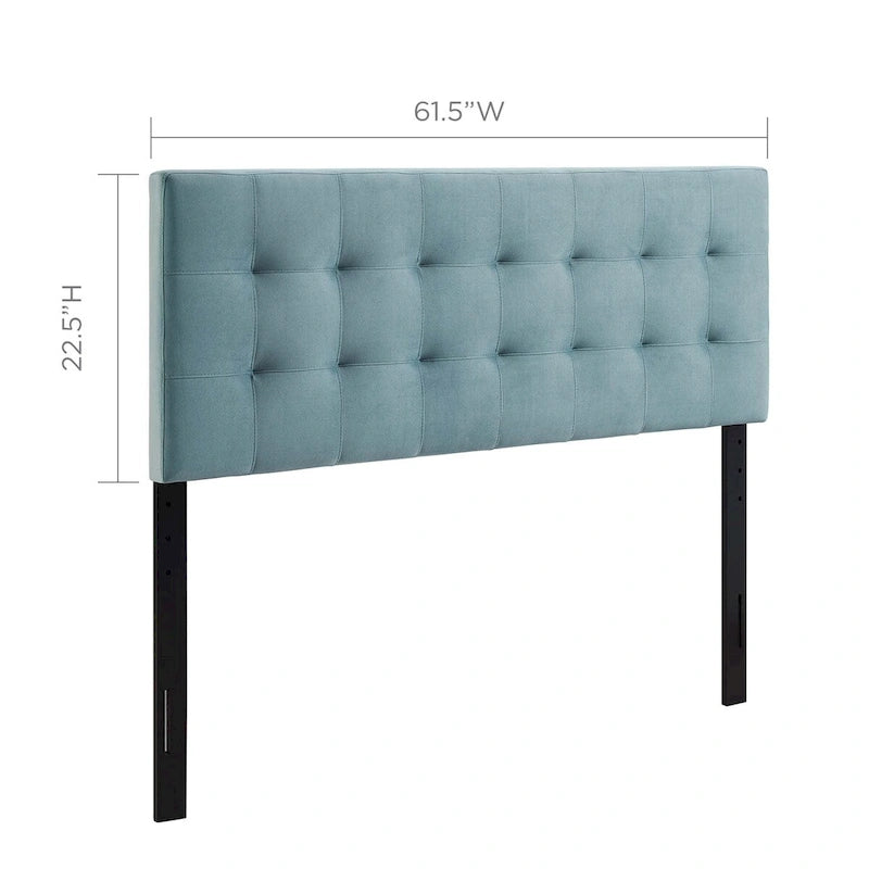 Queen-size Biscuit Tufted Velvet Headboard