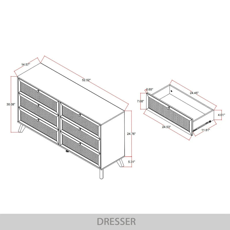 Mid-Century Modern Black Dresser