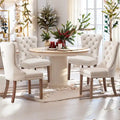 Dining Chairs Set of 4, Luxury Upholstered Velvet Kitchen Chairs Side Chair with Padded Seat Back and Solid Wood Legs