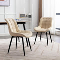 Modern Upholstered Faux Leather Dining Chairs (Set of 2)