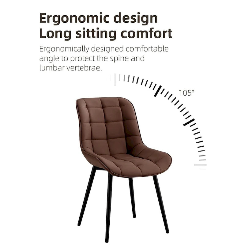 Modern Upholstered Faux Leather Dining Chairs (Set of 2)