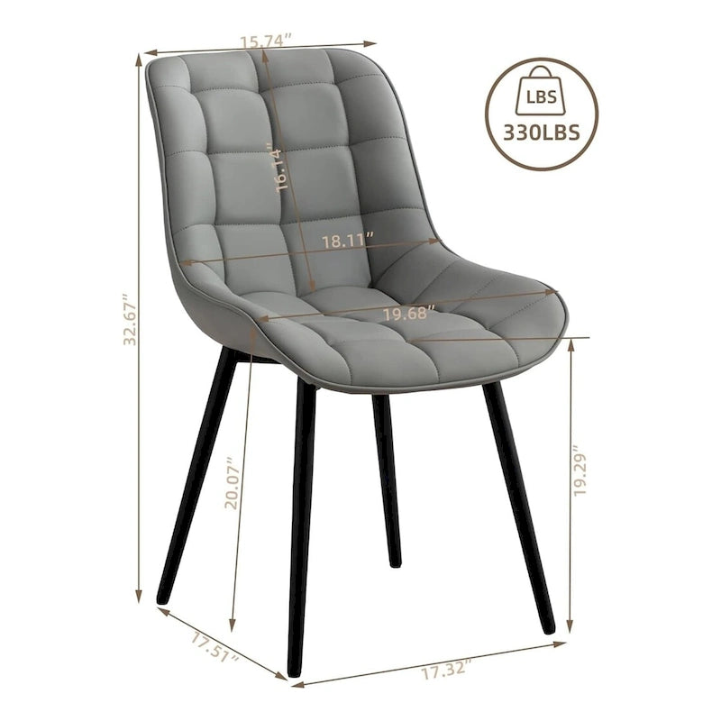 Modern Upholstered Faux Leather Dining Chairs (Set of 2)