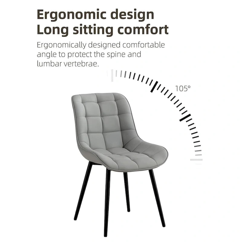 Modern Upholstered Faux Leather Dining Chairs (Set of 2)