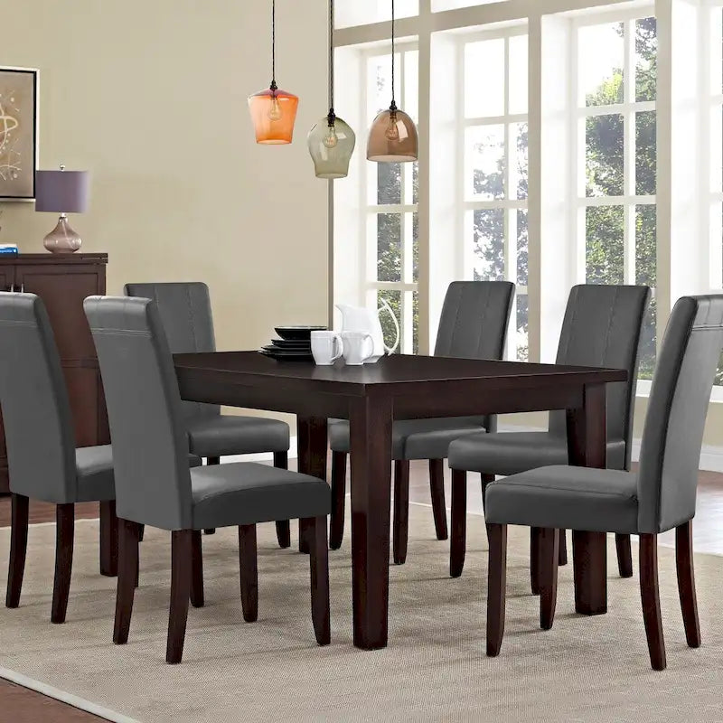 Subrtex(Set of 2)Faux Leather Parsons Upholstered Dining Chair