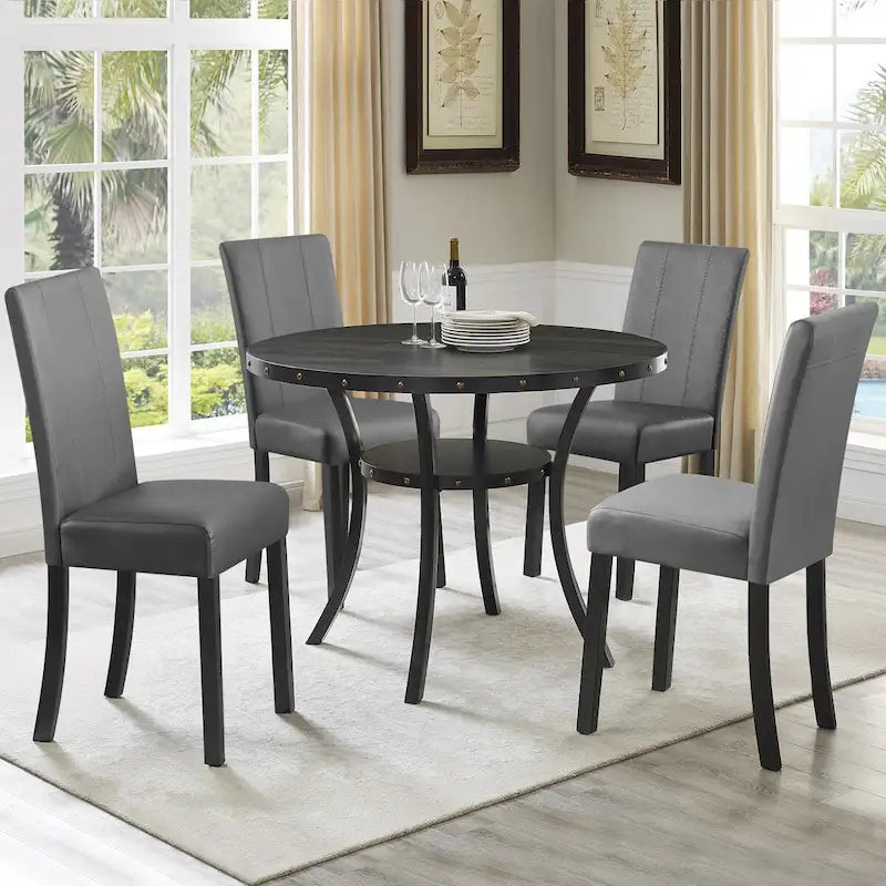 Faux Leather Upholstered Dining Chair (Set of 2)