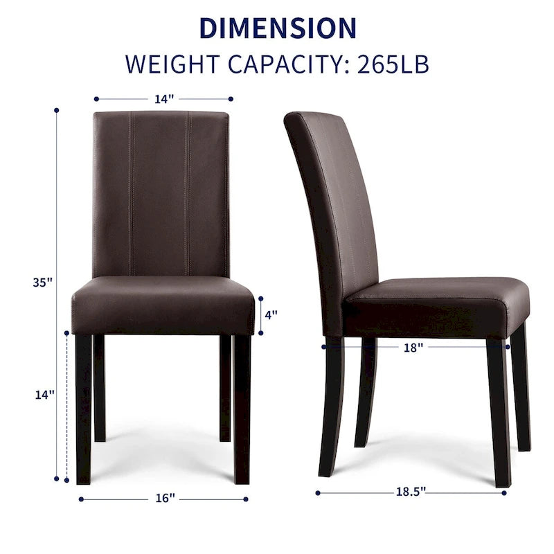Faux Leather Upholstered Dining Chair (Set of 2)