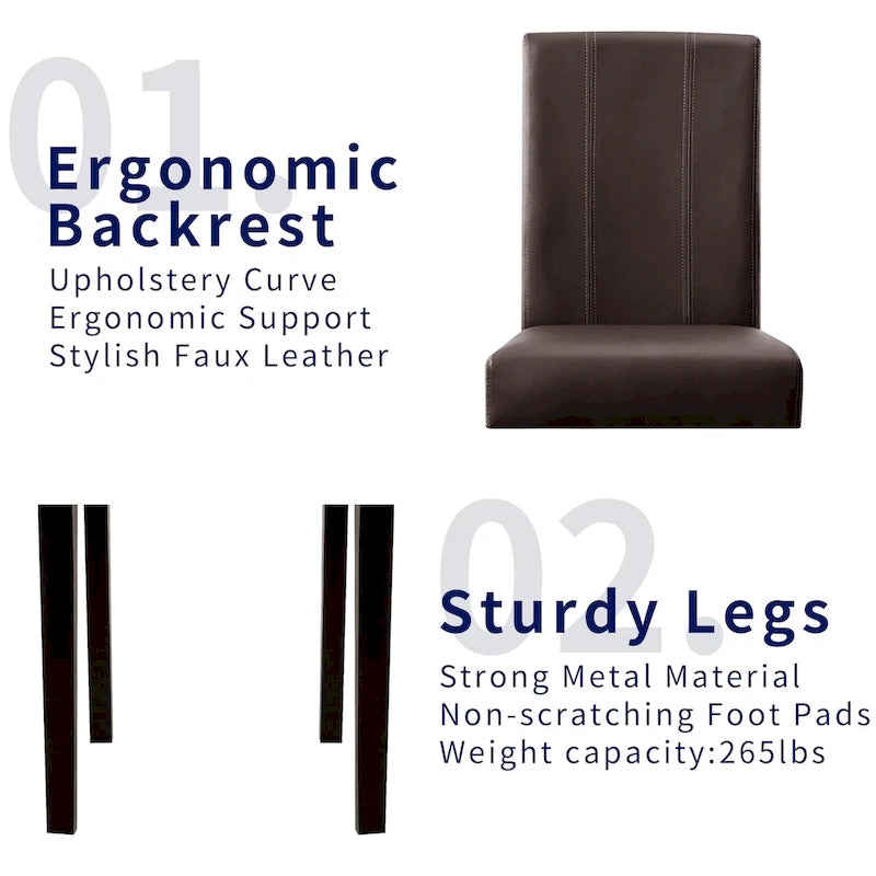 Faux Leather Upholstered Dining Chair (Set of 2)