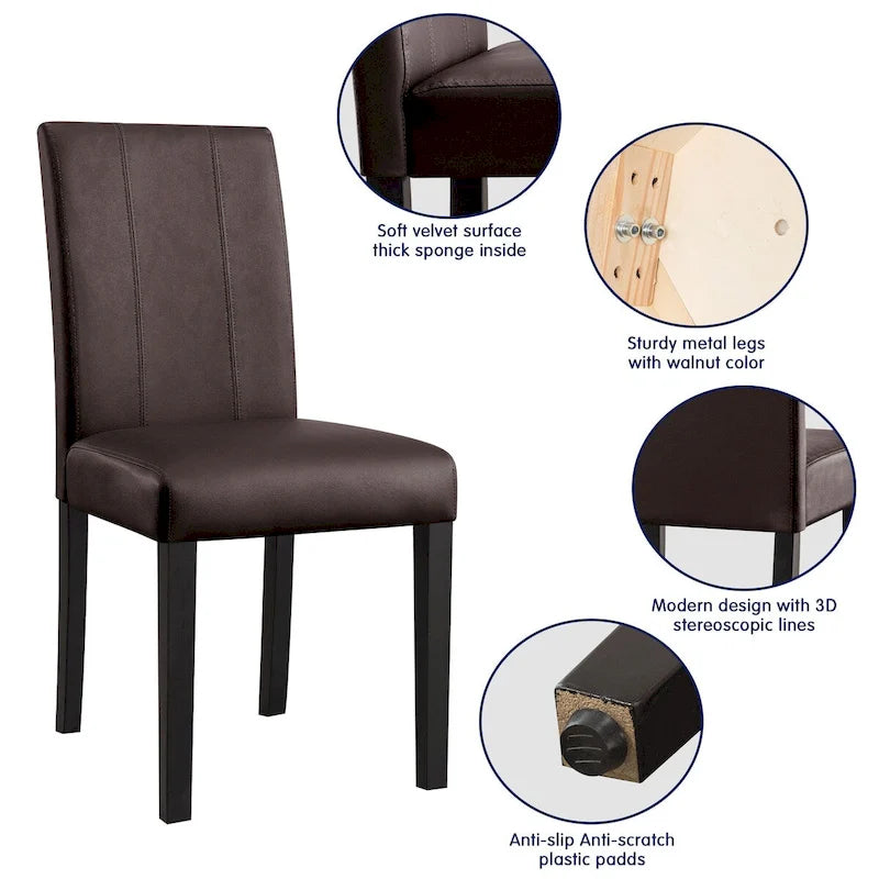 Faux Leather Upholstered Dining Chair (Set of 2)