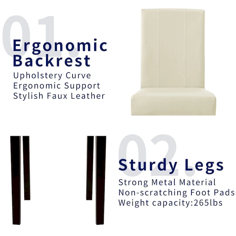 Faux Leather Upholstered Dining Chair (Set of 2)