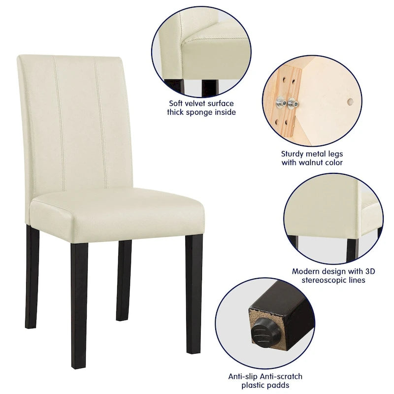 Faux Leather Upholstered Dining Chair (Set of 2)