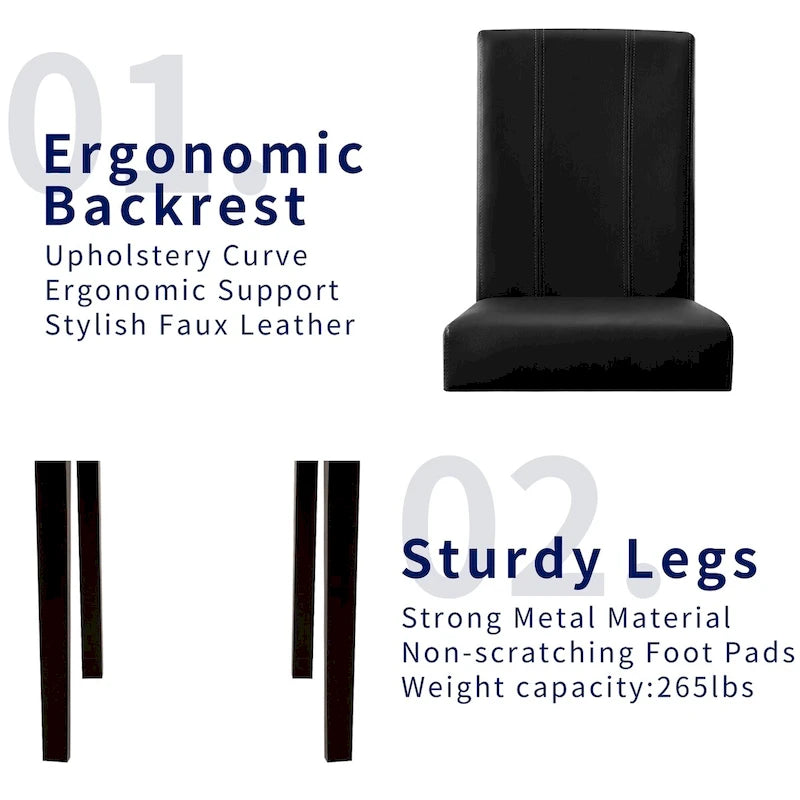 Faux Leather Upholstered Dining Chair (Set of 2)