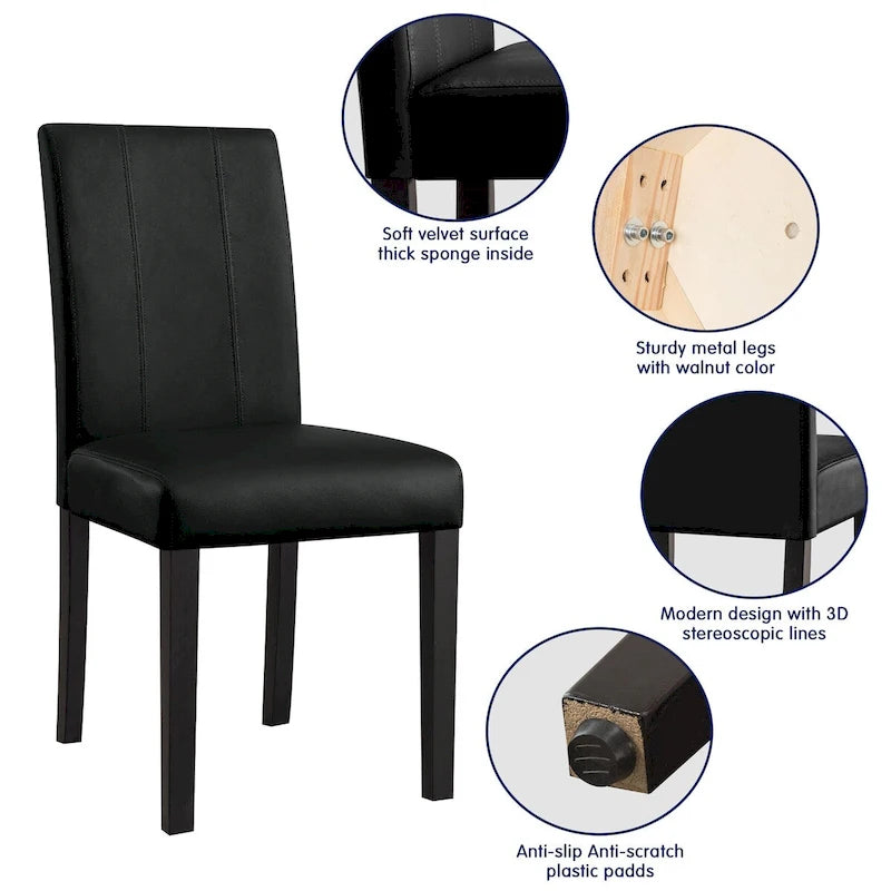 Faux Leather Upholstered Dining Chair (Set of 2)