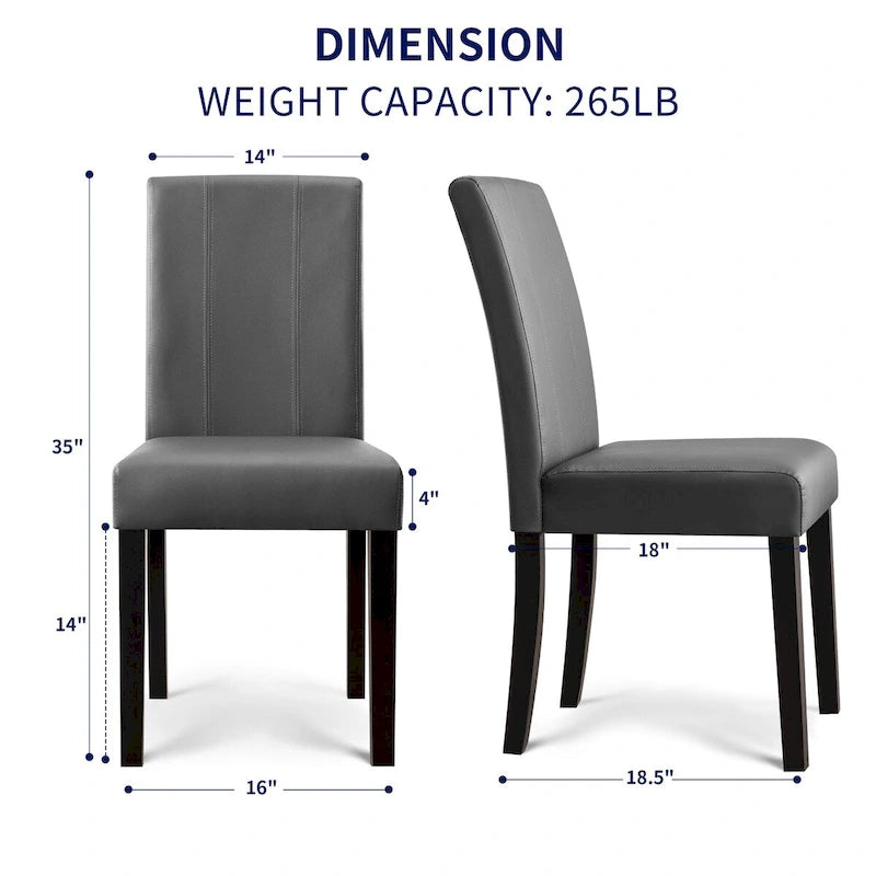 Faux Leather Upholstered Dining Chair (Set of 2)