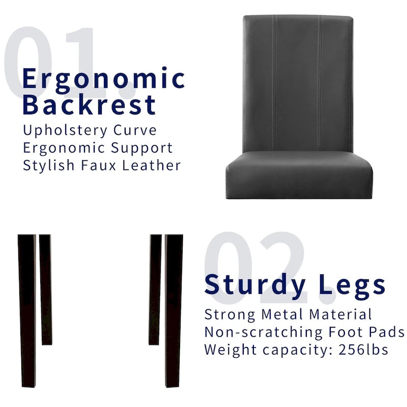 Faux Leather Upholstered Dining Chair (Set of 2)