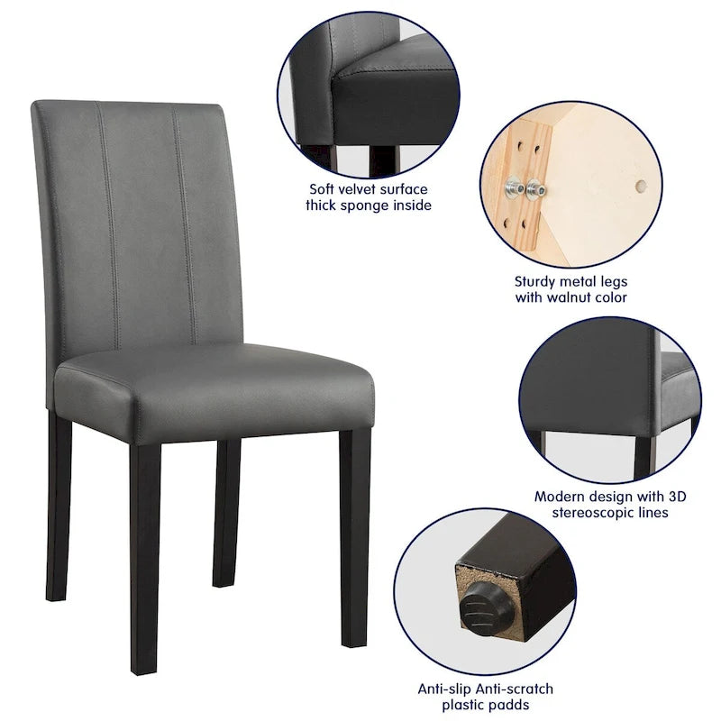Faux Leather Upholstered Dining Chair (Set of 2)