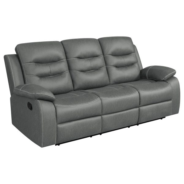 Nova Upholstered Padded Arm Sofa Set Dark Grey - Image 2